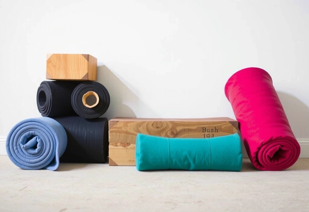 Yoga props including mats, blocks, and bolsters