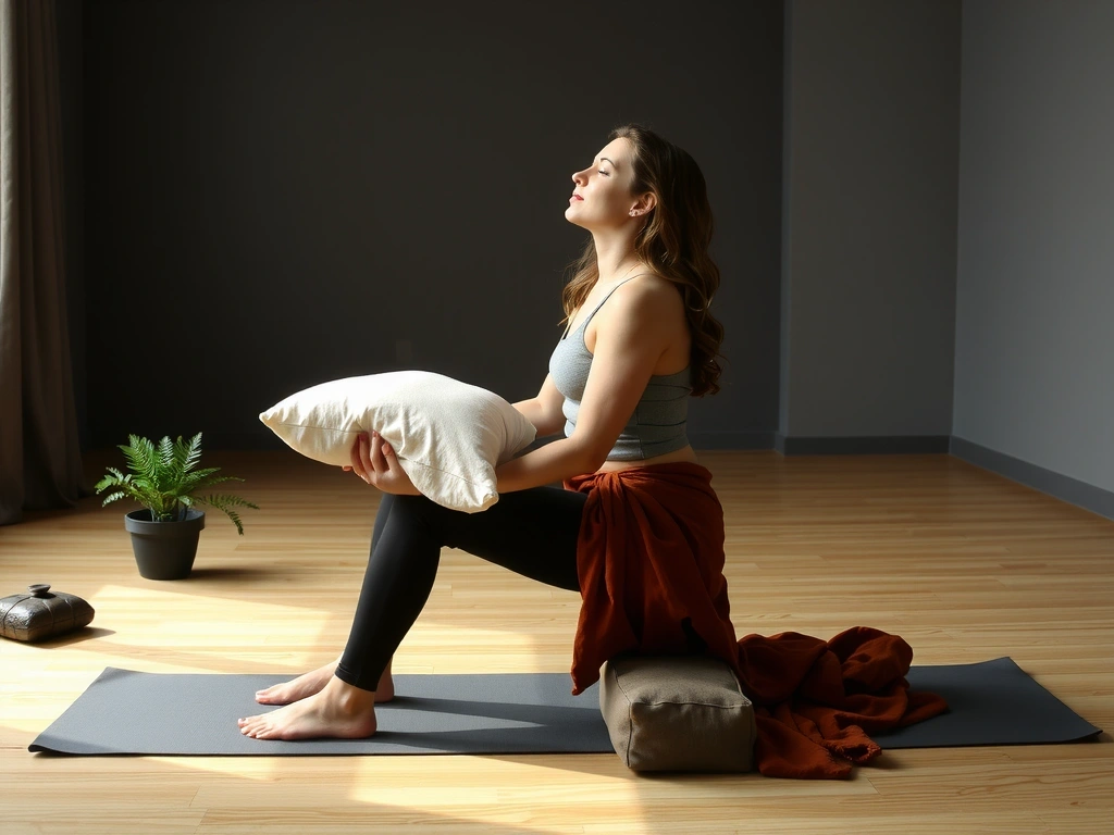 Person in a restorative Yin yoga pose